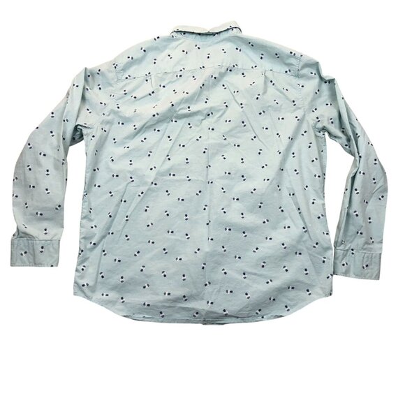 American Eagle Outfitters Mens Shirt XXL Long Sleeve Pineapple Button Up Blue - Picture 2 of 11